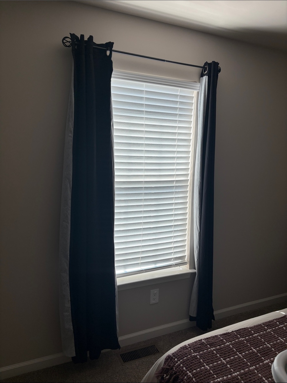 Set of 4 84 inch black BLACKOUT curtains